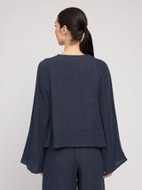 Emma ist 1,76 und trägt Größe S