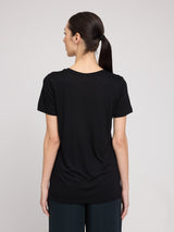 Emma ist 1,76 und trägt Größe S