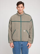 Contrast Tape Teddy-Fleece Jacket eucalyptus