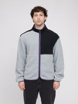 Color Block Teddy-Fleece Jacket ice blue/black