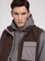 Padded Teddy-Fleece Vest chocolate/warm mud