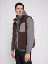 Padded Teddy-Fleece Vest chocolate/warm mud