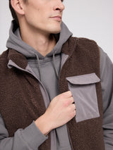 Padded Teddy-Fleece Vest chocolate/warm mud