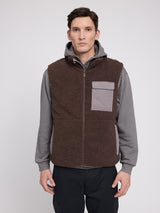 Padded Teddy-Fleece Vest chocolate/warm mud