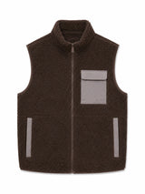 Padded Teddy-Fleece Vest chocolate/warm mud