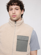 Padded Teddy-Fleece Vest natural/light bottle