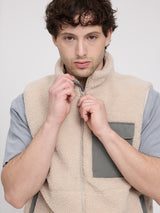 Padded Teddy-Fleece Vest natural/light bottle