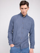Melange Flannel Shirt indigo mel.