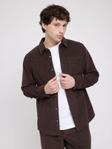 Pocket Corduroy Shirt black coffee