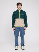 Color Block Fleece Half-Zip deep teal/light taupe