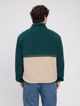 Color Block Fleece Half-Zip deep teal/light taupe