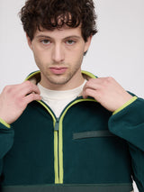 Color Block Fleece Half-Zip deep teal/light taupe