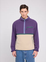 Color Block Fleece Half-Zip purple indigo/light taupe