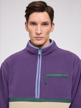Color Block Fleece Half-Zip purple indigo/light taupe