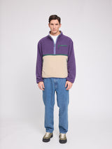 Color Block Fleece Half-Zip purple indigo/light taupe