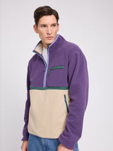 Color Block Fleece Half-Zip purple indigo/light taupe