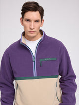 Color Block Fleece Half-Zip purple indigo/light taupe