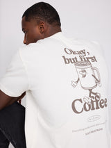 Back Print Theme T-Shirt offwhite/coffee