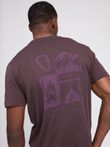 Back Print T-Shirt black coffee/wander