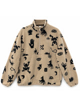 Printed Fleece Half-Zip light taupe/mystical