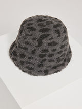 Teddy-Fleece Bucket Hat grey/printed