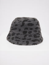 Teddy-Fleece Bucket Hat grey/printed