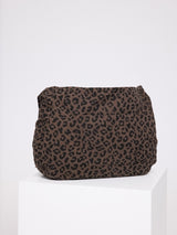 Printed Denim Shoulder Bag chocolate brown/printed
