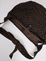 Printed Denim Shoulder Bag chocolate brown/printed