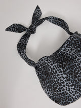 Printed Denim Shoulder Bag grey/printed