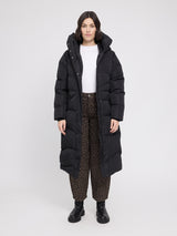 Waves Quilt Puffer Coat black
