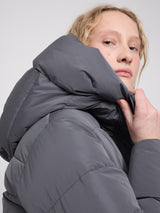 Waves Quilt Puffer Coat dark grey