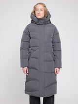 Waves Quilt Puffer Coat dark grey