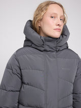 Waves Quilt Puffer Coat dark grey