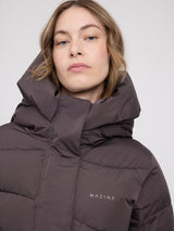 Waves Quilt Puffer Coat eggplant