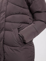 Waves Quilt Puffer Coat eggplant
