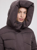 Waves Quilt Puffer Coat eggplant