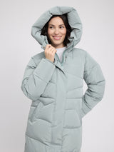 Waves Quilt Puffer Coat ice green