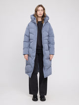 Waves Quilt Puffer Coat slate blue