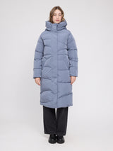 Waves Quilt Puffer Coat slate blue
