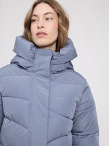 Waves Quilt Puffer Coat slate blue
