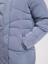 Waves Quilt Puffer Coat slate blue