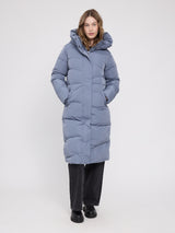 Waves Quilt Puffer Coat slate blue