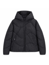 Waves Quilt Short Puffer Jacket black