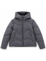 Waves Quilt Short Puffer Jacket dark grey