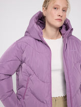 Waves Quilt Short Puffer Jacket grape pink