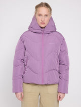Waves Quilt Short Puffer Jacket grape pink