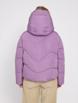 Waves Quilt Short Puffer Jacket grape pink