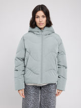 Waves Quilt Short Puffer Jacket ice green
