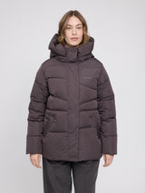 Waves Quilt Puffer Jacket eggplant