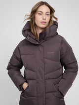 Waves Quilt Puffer Jacket eggplant
